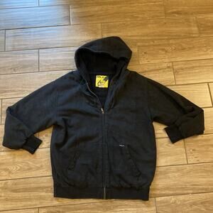 Vintage Y2K Volcom Black Skater Grunge Hoodie Pullover Size Medium